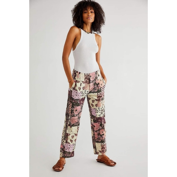 Free People Pants - Free People | Roads Merge Straight Leg Quilted Patchwork Pants Nwot